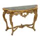 French Louis XV Style Console Gold Leaf Gilded Wood and Marble