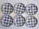 Lot 6 assiettes damier bleu blanche vintage