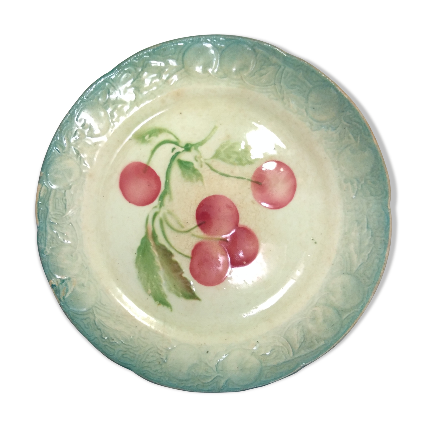 Plate dabbling cherry decoration