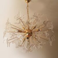 Suspension ovale en verre de murano