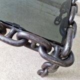 Table à chaînes brutaliste, années 1970