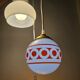 Suspension 3 globes vintage opaline orange et blanc