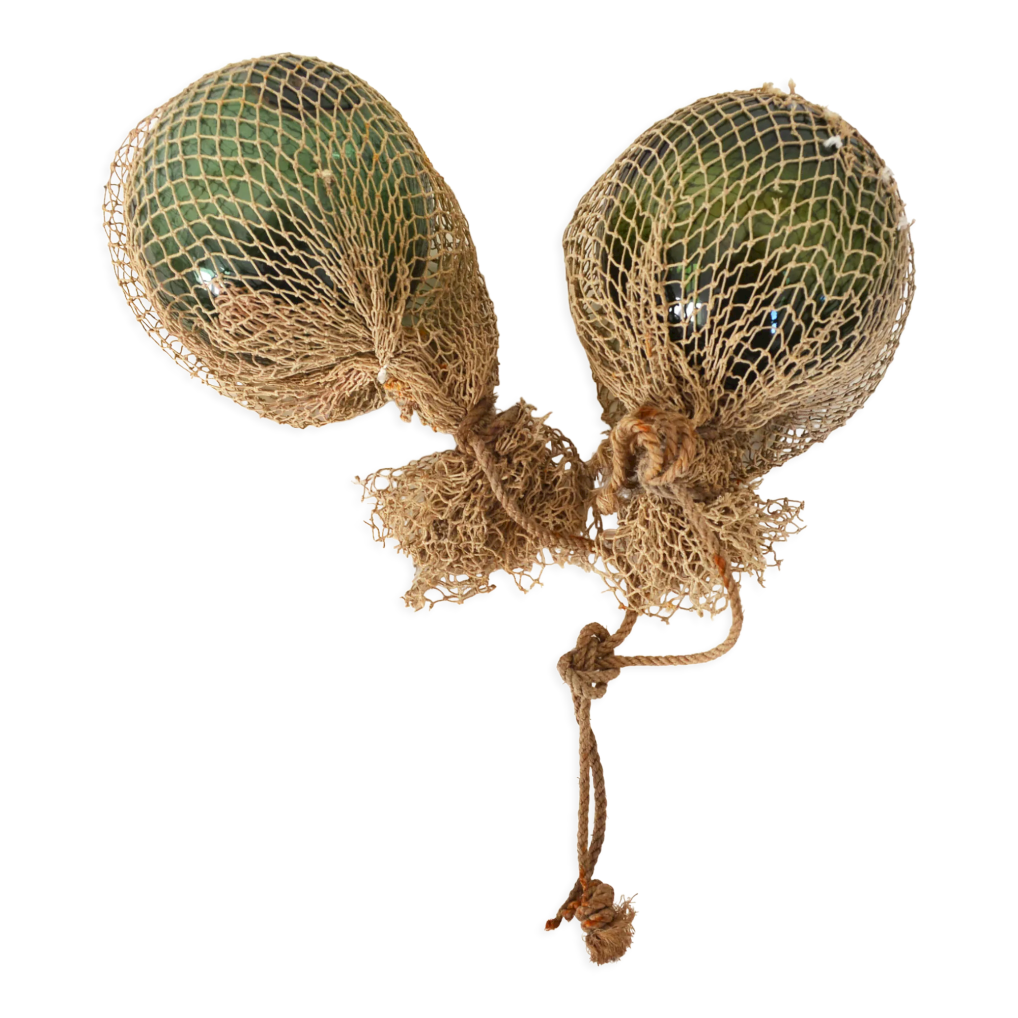 Two old glass floats