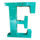 Large sign letter "E" metal