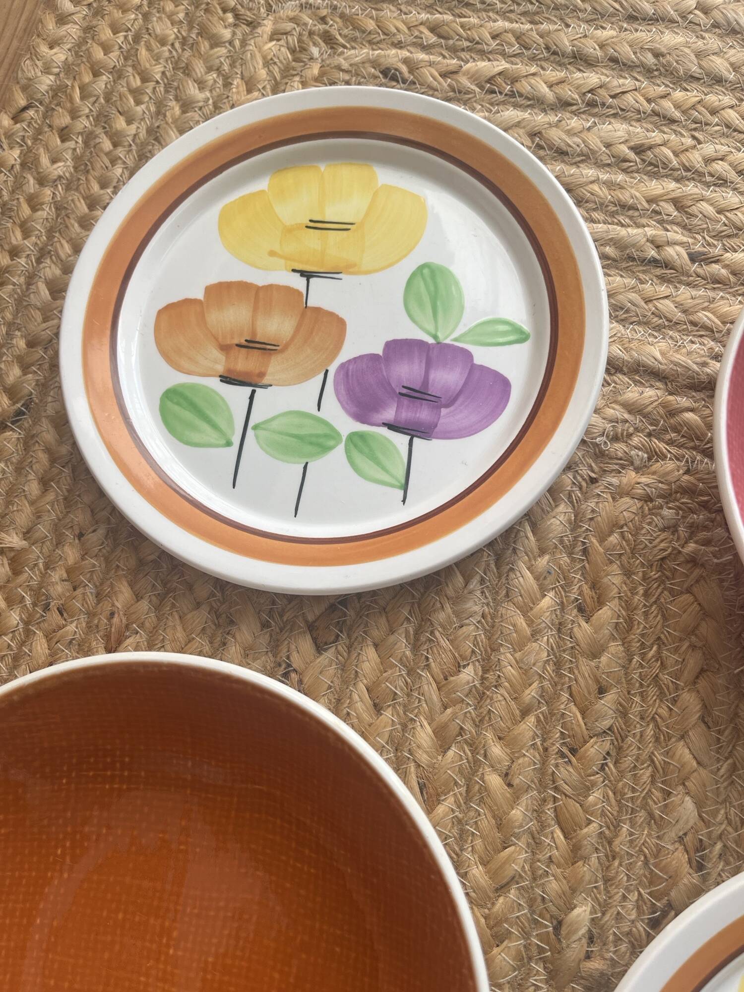 Set of 4 Vintage Salins and Sarreguemines plates