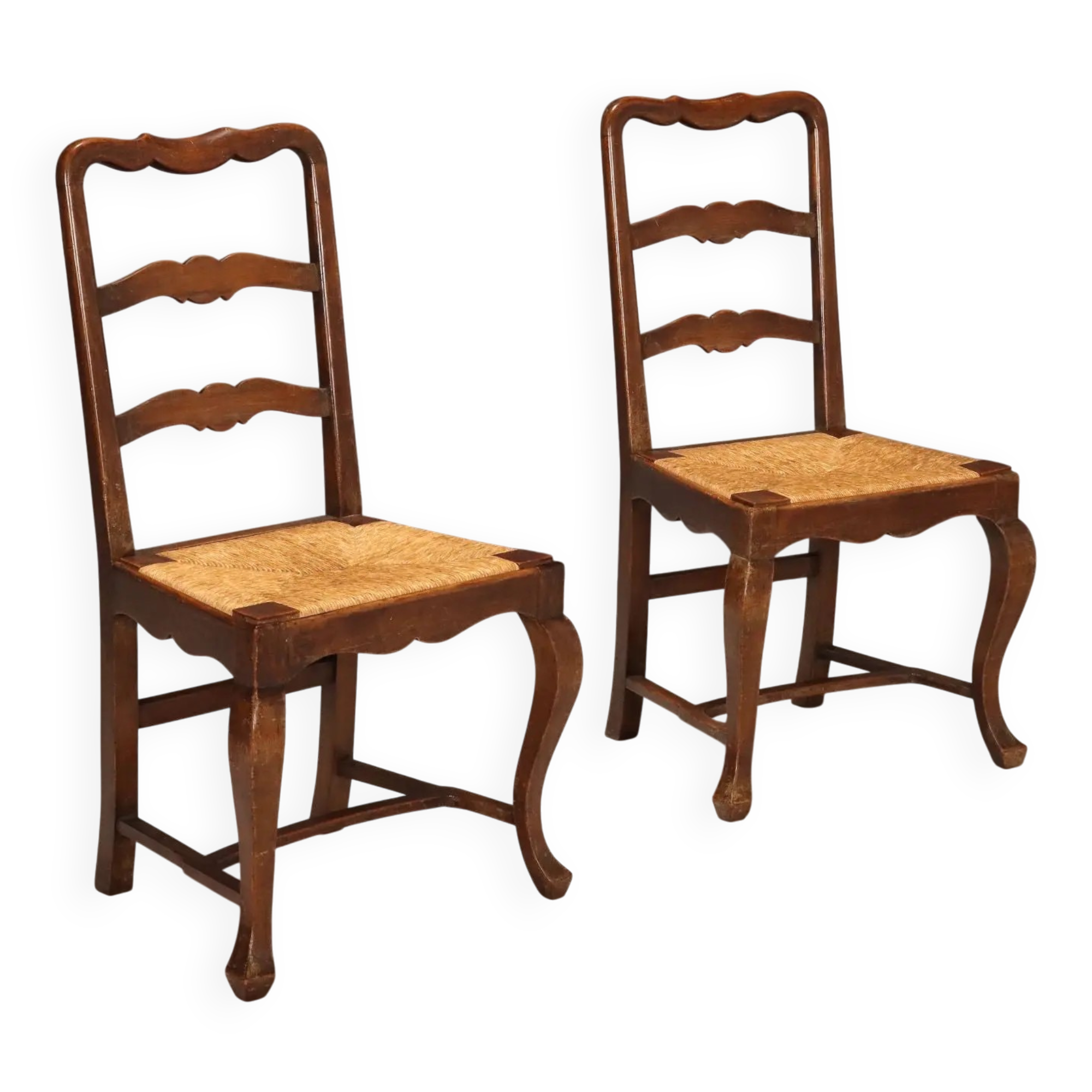 Antique walnut chairs from Italy, 20th century.
