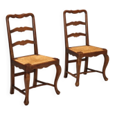 Chaises anciennes en noyer Italie XXe siècle
