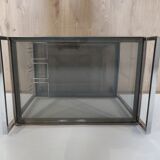 Dessert bar in chromed metal and smoked glass circa 1960