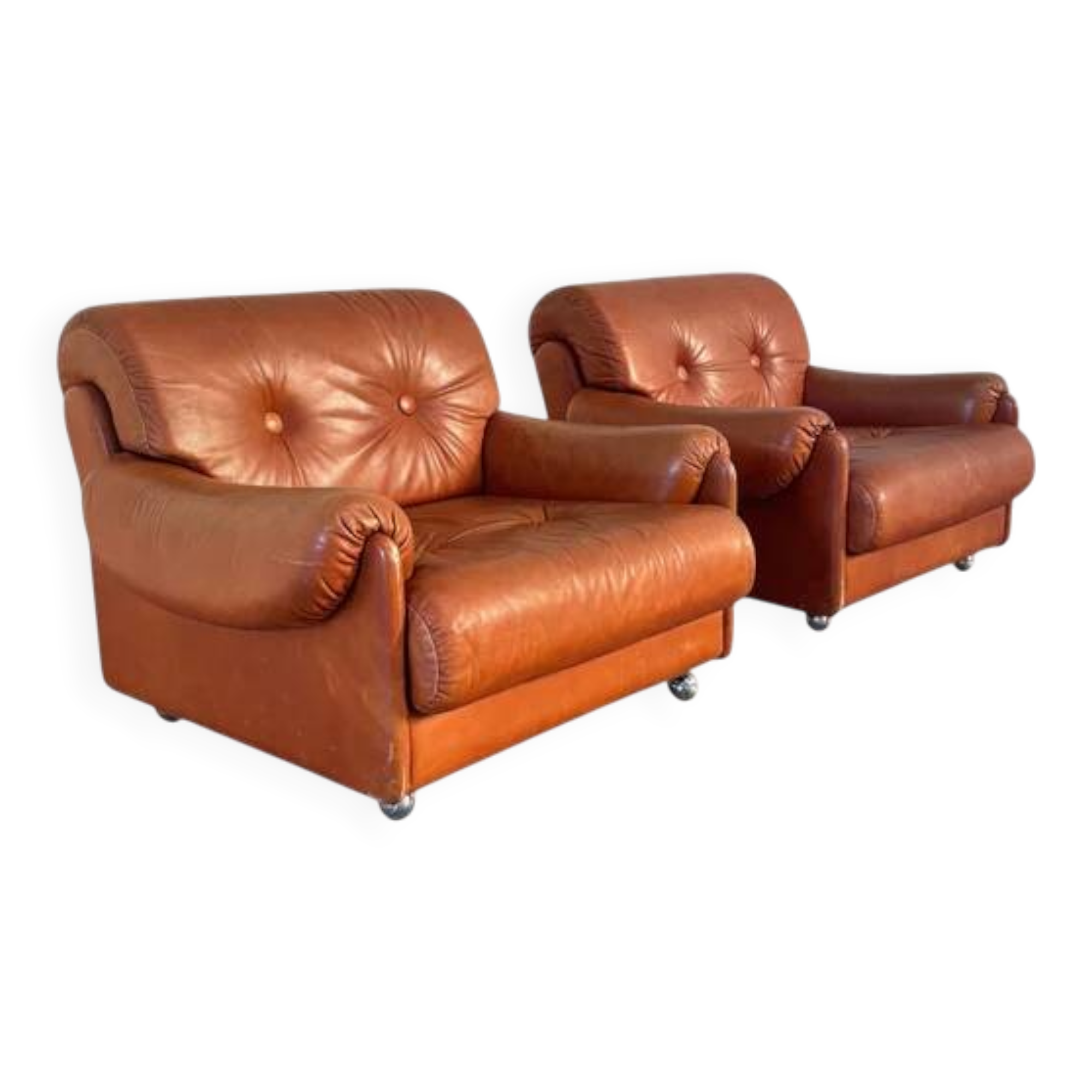 Set vintage Italian lounge chair, 1970s