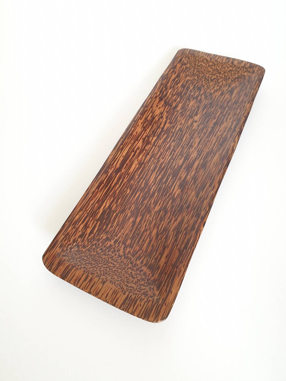 Vintage palm wood empty pocket bowl