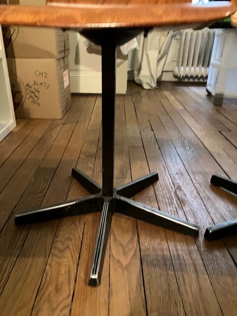 Pair of vintage wood and metal chairs for school desk