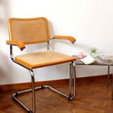 B64 armchair in wood and cane after Marcel Breuer