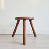 Tabouret tripode en bois massif - sellette