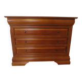Chest of drawers in solid cherry wood with a curved top - Louis Philippe style - 4 drawers