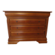 Cherry wood commode - solid wood - with a rounded edge - Louis Philippe - 4 drawers
