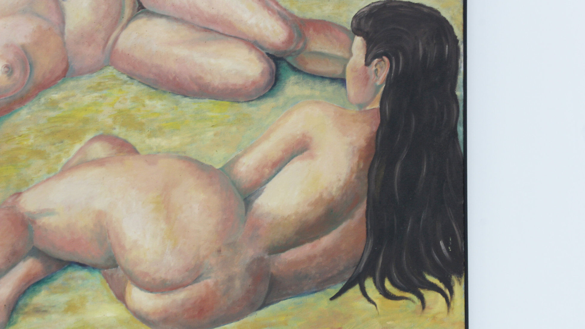 Vintage large painting oil on canvas – Two reclining figures