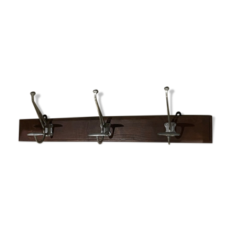 Industrial aluminum patères on wood headband