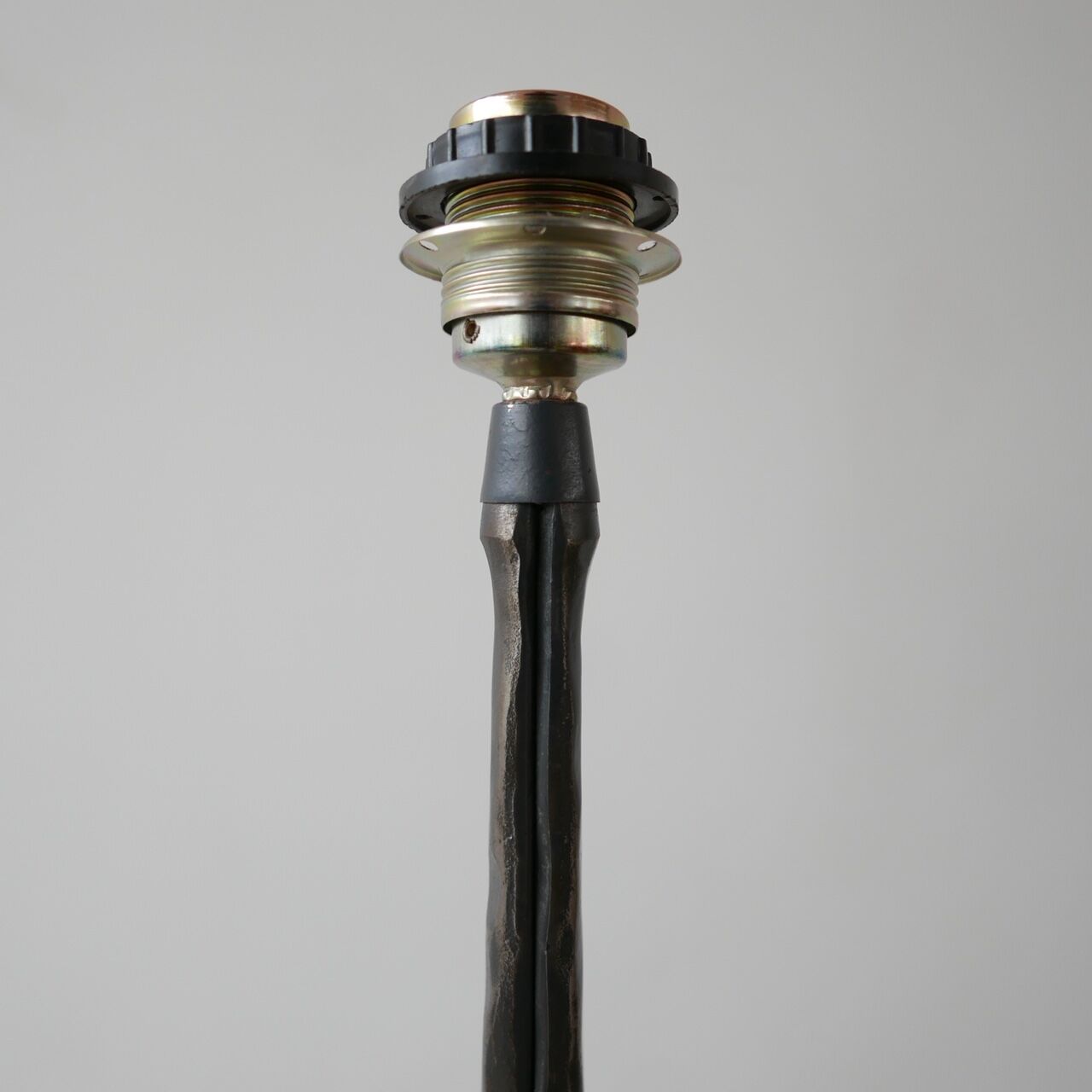 Mid-Century Wrought Iron Brutalist Table Lamp