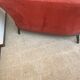 Antique toad sofa in brick velvet