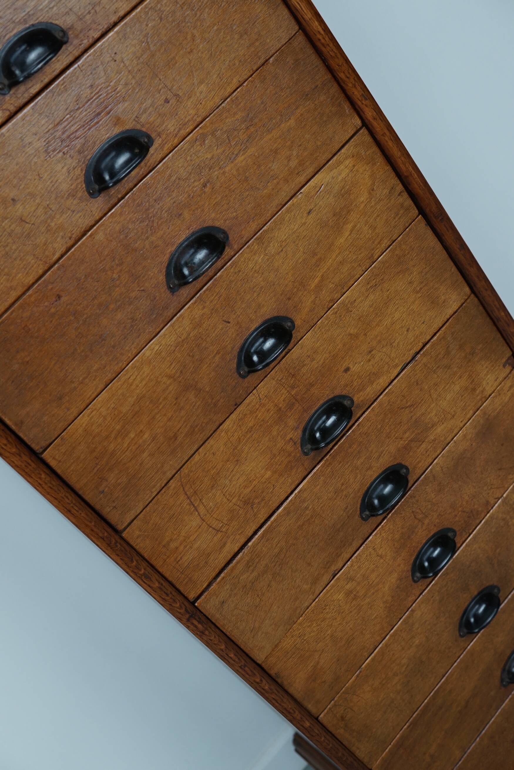 Vintage Dutch Poplar Apothecary / Filing Cabinet, 1950s