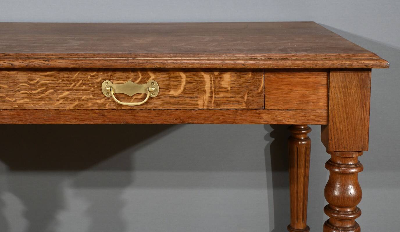Oak Vis-à-vis Desk – Late 19th Century