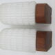 Pair of Scandinavian teak and opaline wall lamps philips