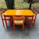 Lot of dining tables and 4 Vico Magistretti chairs from 1960.