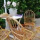 Series of 4 vintage rattan chairs.