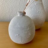 Lot de 3 vases grès blanc