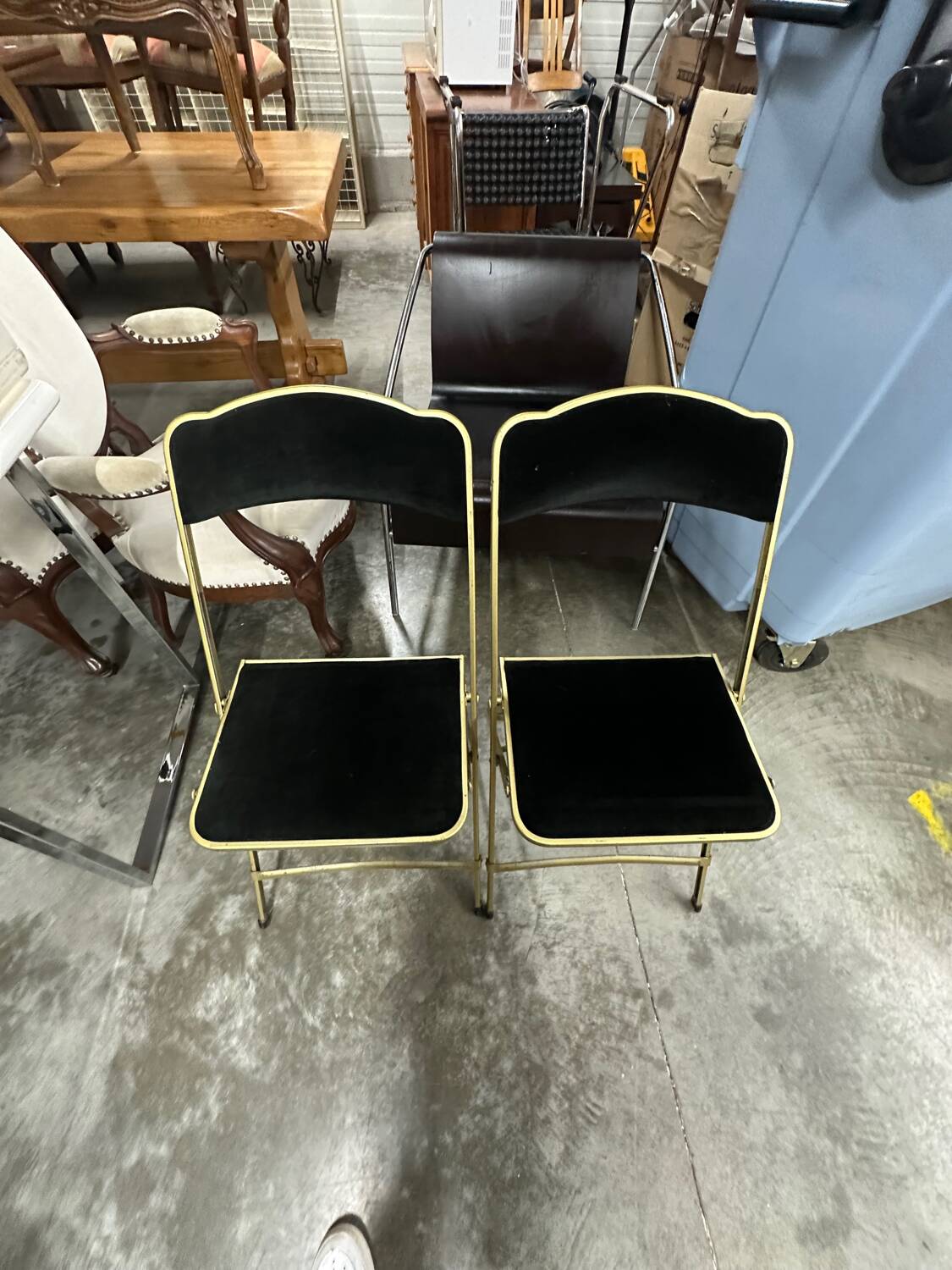 Chaises pliantes vintage Fritz Chair & Co en velours