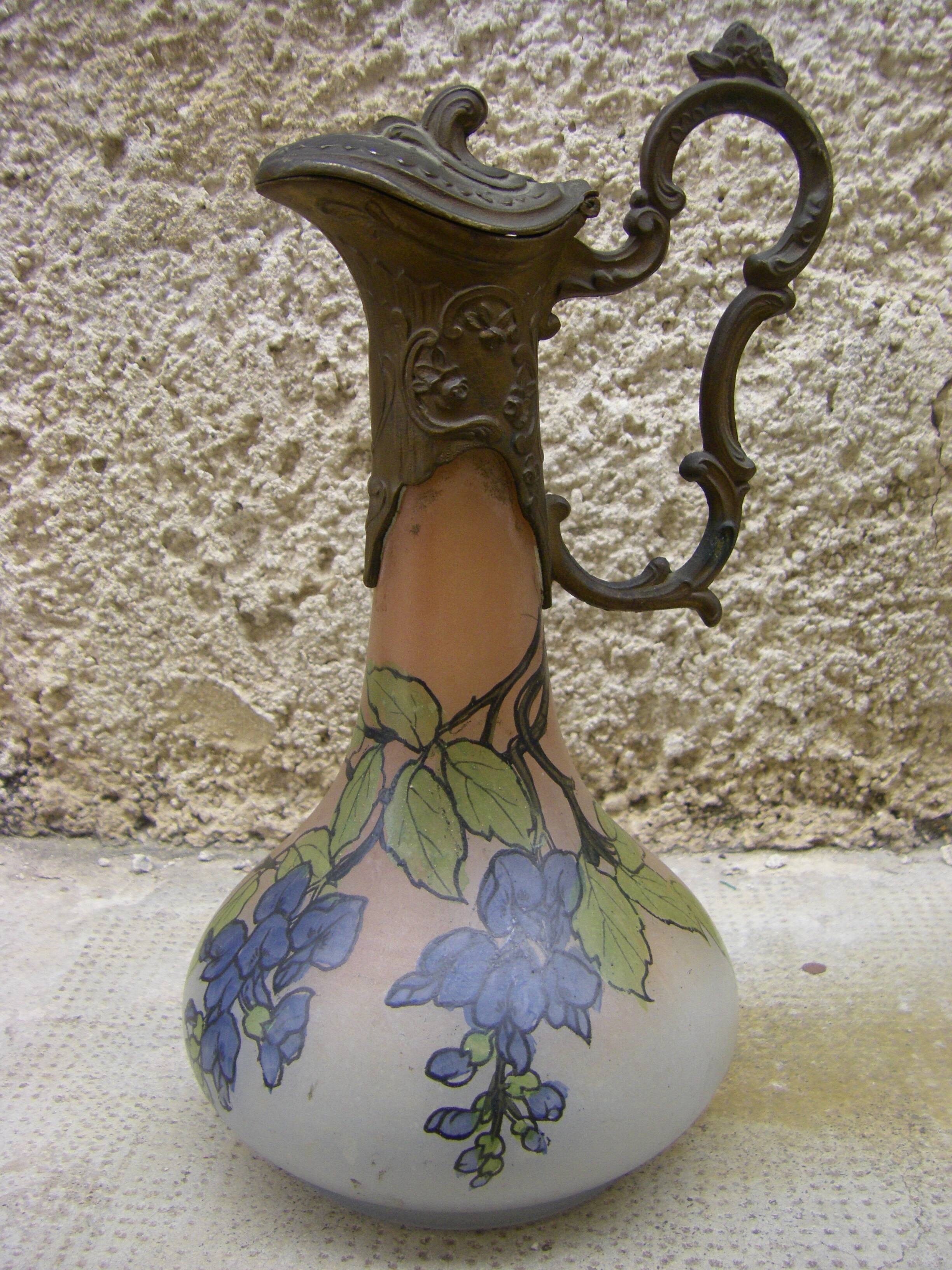 Antique decanter, hand painted