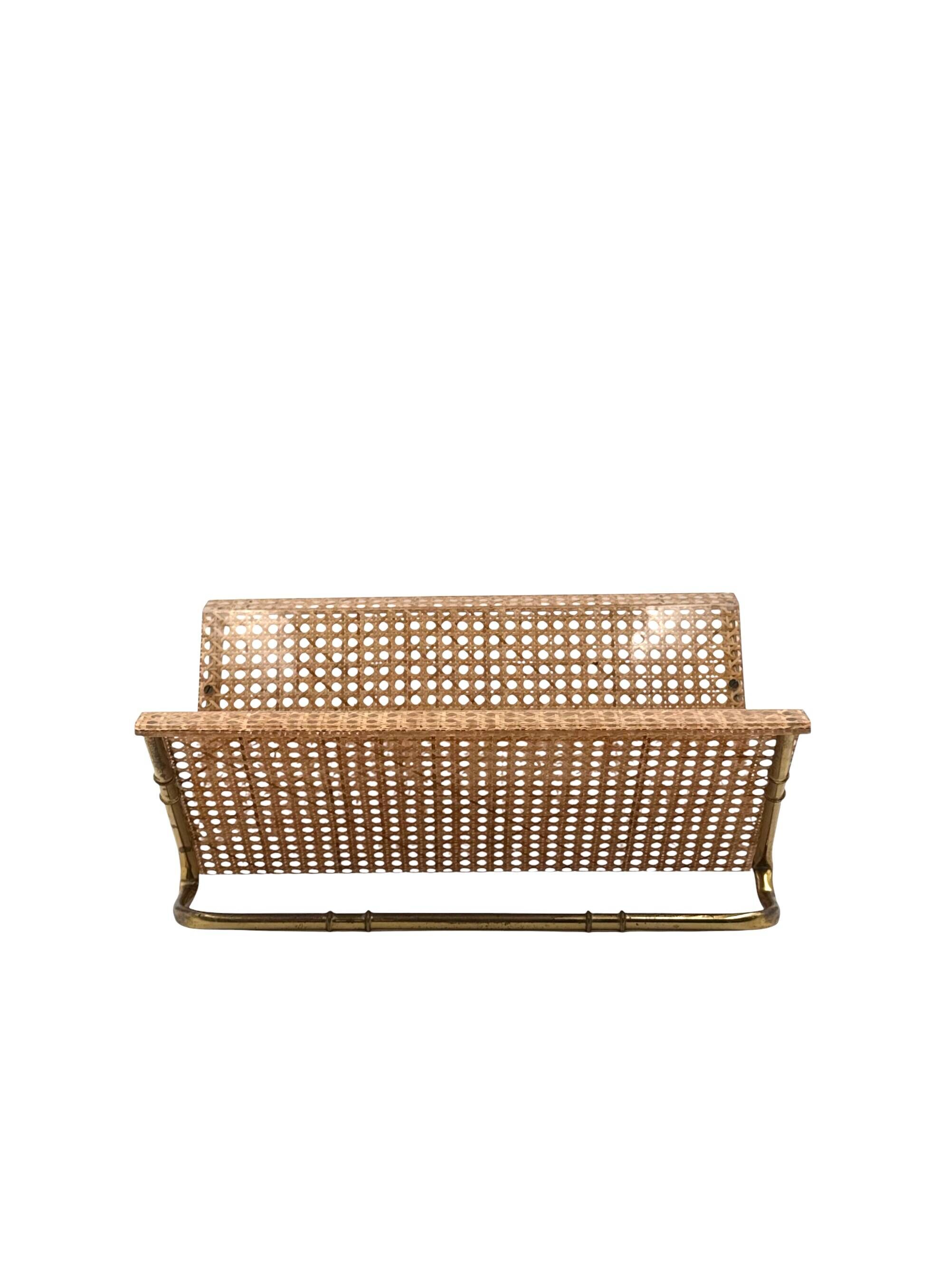 Hollywood regency magazine rack, Italy 1970s