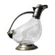 Old duck shaped decanter in crystal and tin