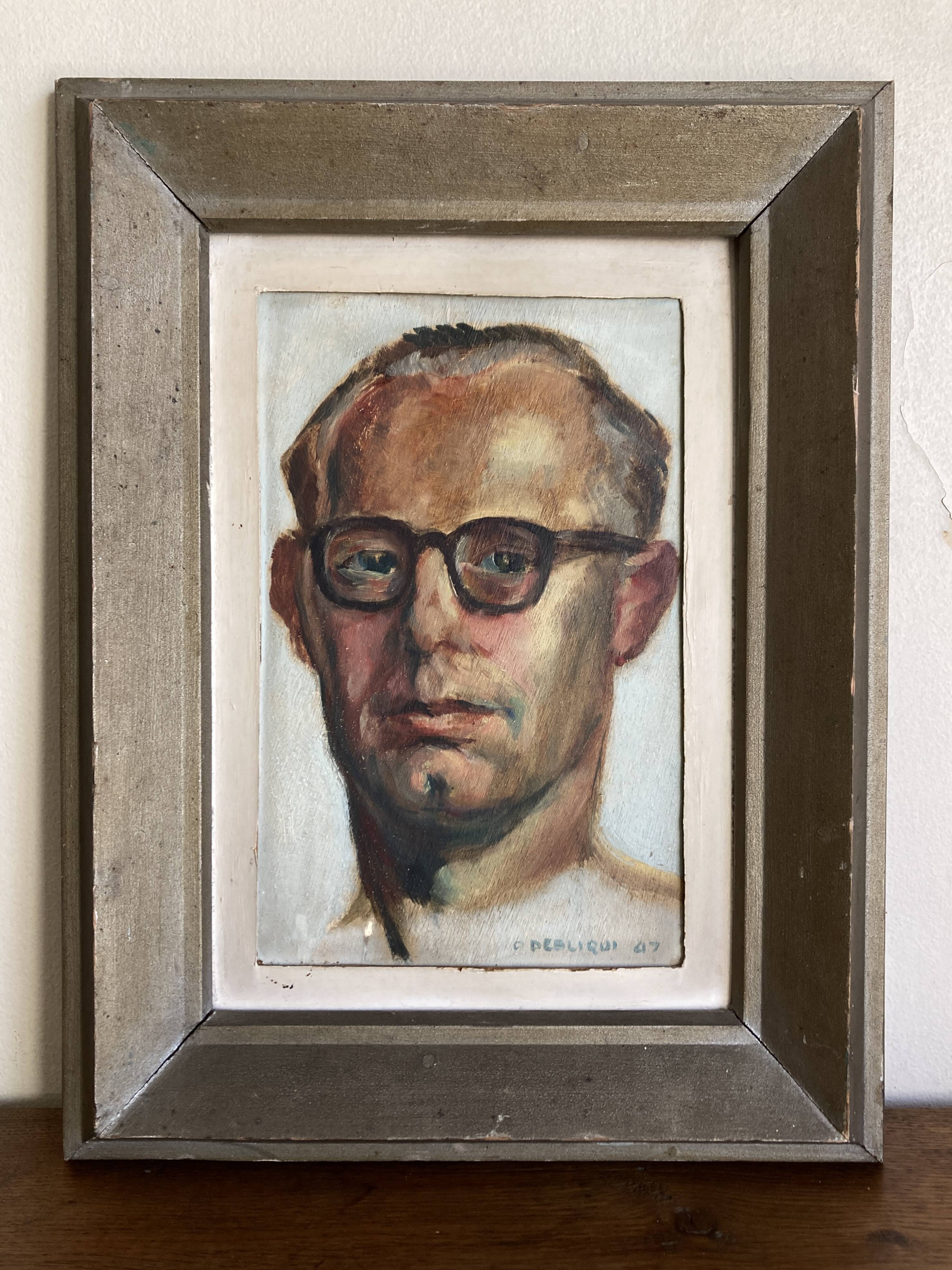 Portrait of a modernist man, oil on panel, 1947.