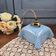 Antique blue speckled glass suspension in the style of Clichy – Draped shape