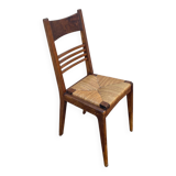 Wood and straw chair