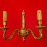 5-spoke chandelier and its 2 sconces in real bronze