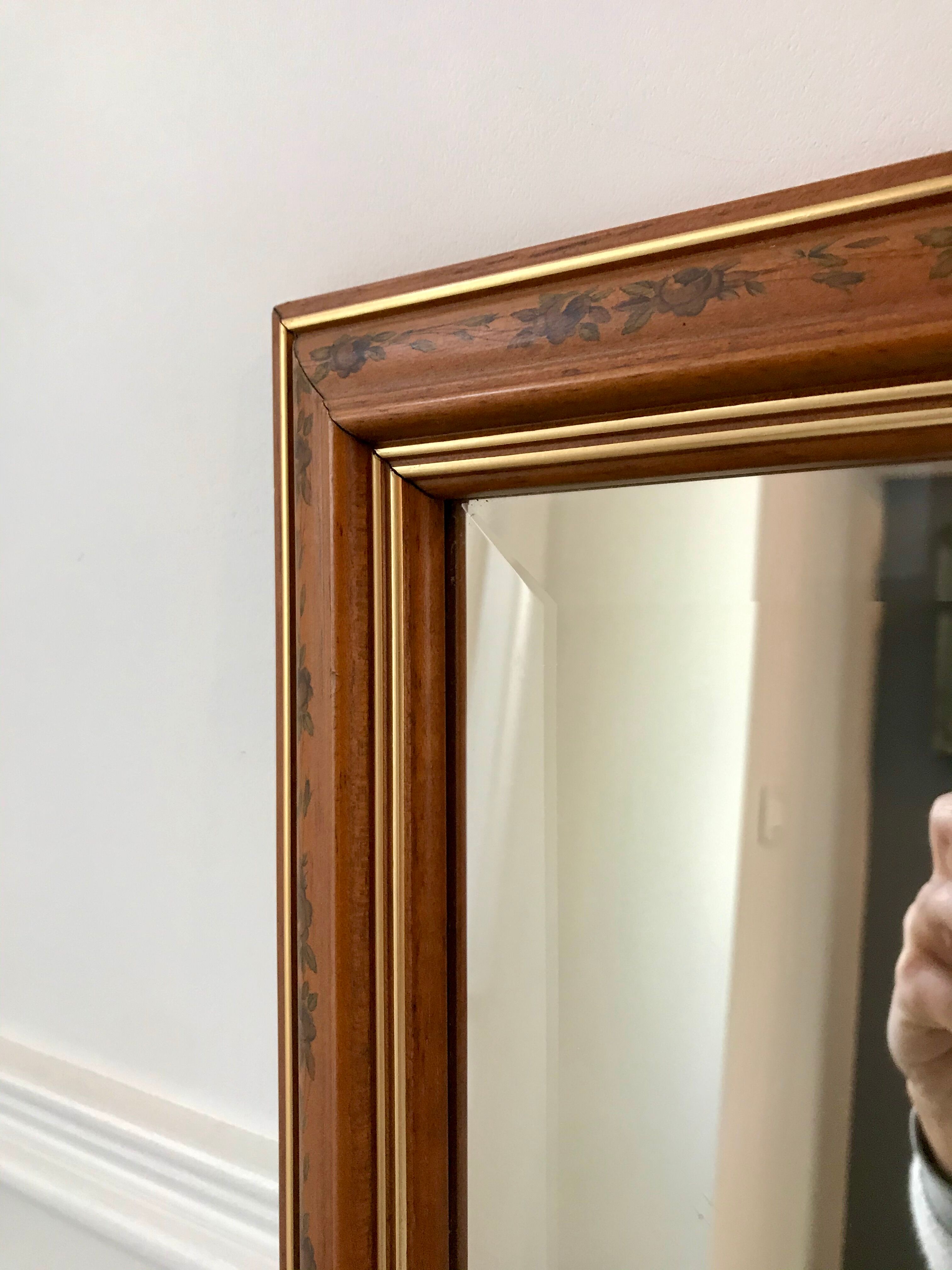 Mirror beveled wood vintage