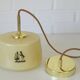 1950s Yugoslav Vintage Pendant Light,  Restored Caramel Opaline Glass Lamp