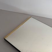 Minimalist rectangular wall mirror with a brass frame, 1960s, Germany