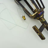 Old carriage lantern, cab, copper with 6 faces. Interior lamp. Year 60 70