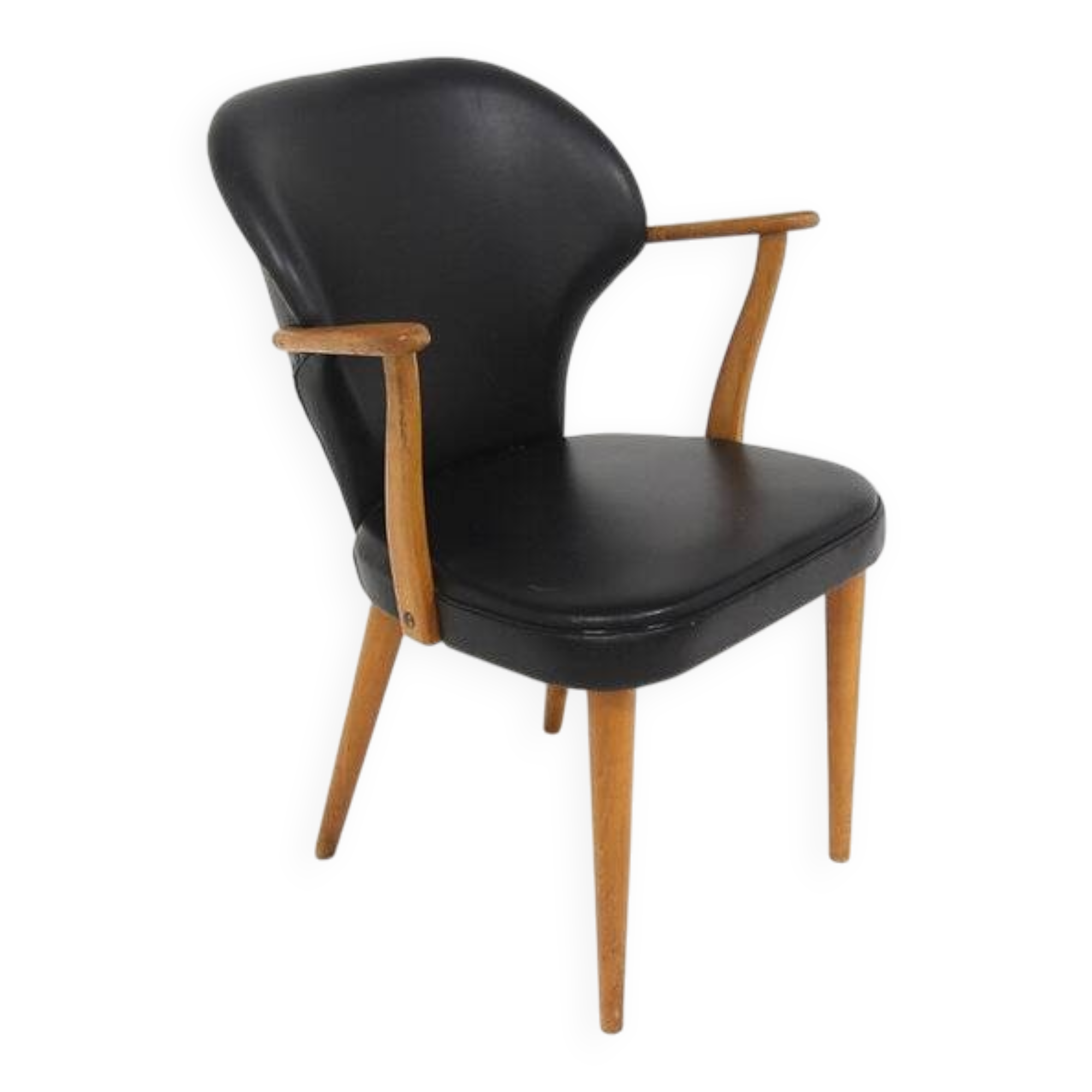 Scandinavian leatherette armchair, Sweden, 1960