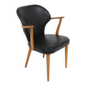 Fauteuil scandinave en skaï, Suède, 1960