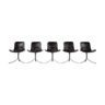 Set of 5 chairs PK9 by Poul Kjærholm for Fritz Hansen 1980 s