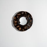 Mirror with shells in glazed stoneware