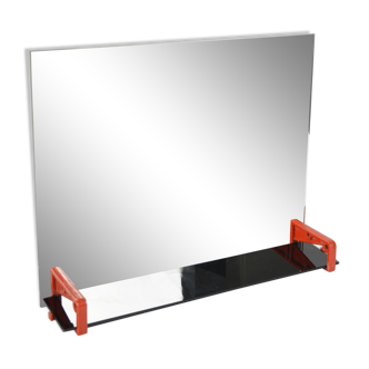 Industrial wall mirror, Poland 1960s 44x37cm