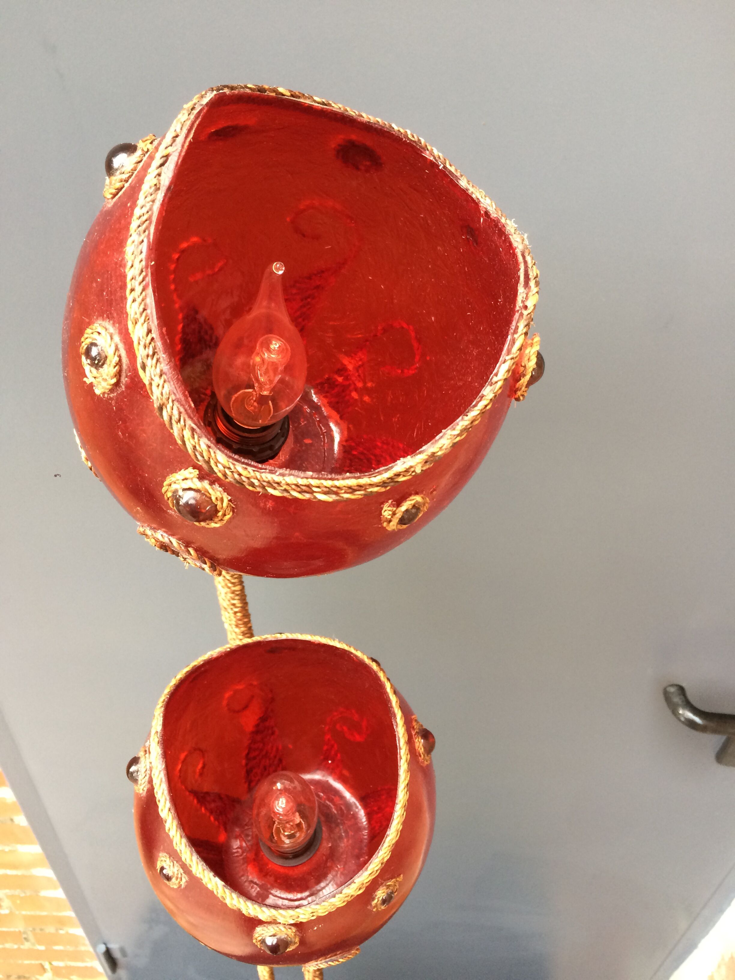 Carnival lamp in Fiber of Glass and Wicker