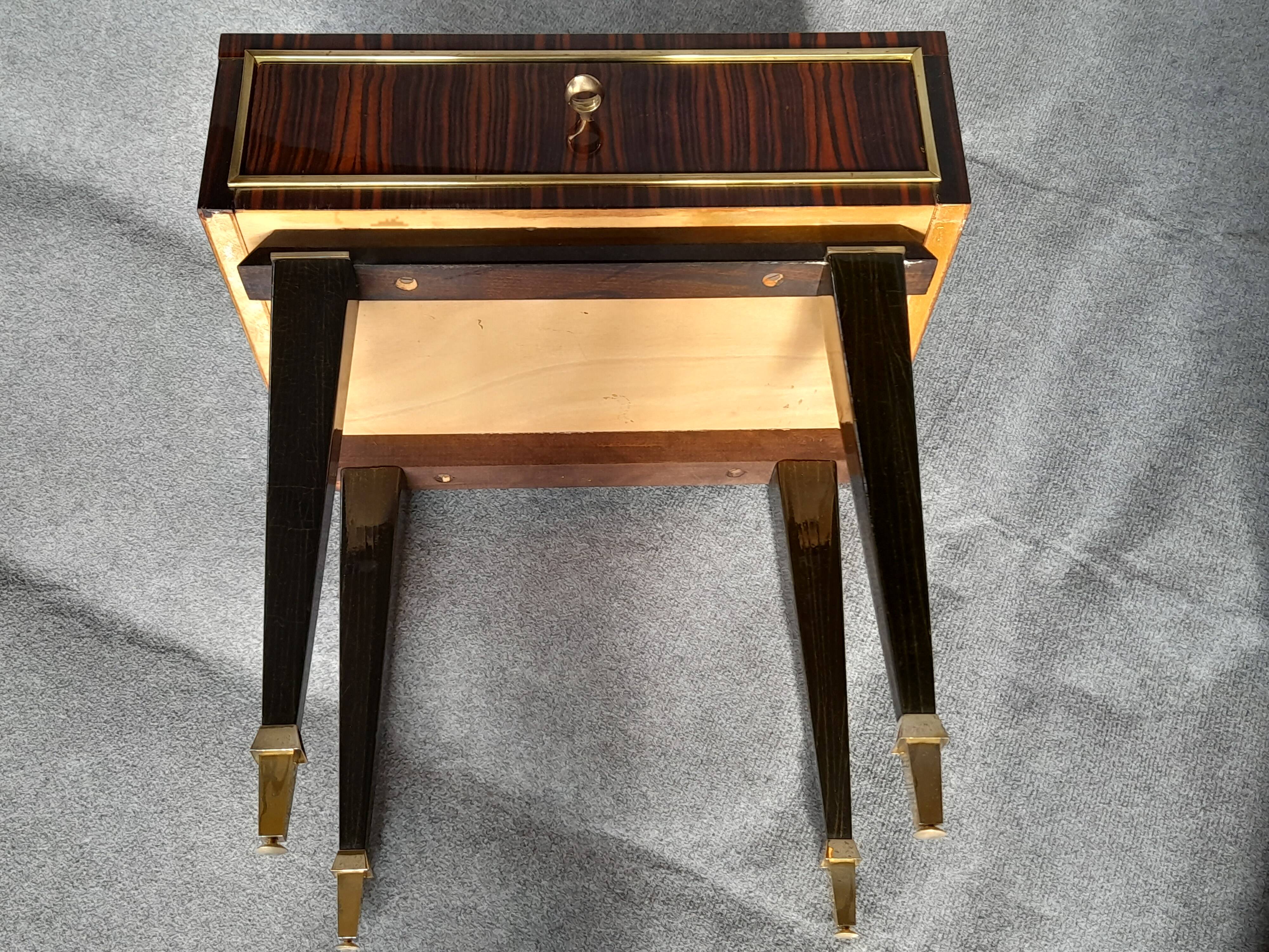 1 pair of vintage bedside tables from the 1960s