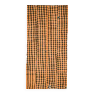 Tapis kilim en laine et coton turc vintage noué à la main orange 180x376