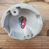 Swan neck wall lights in brass and Clichy glass